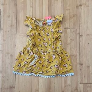 Little Lass Yellow Floral Dress
